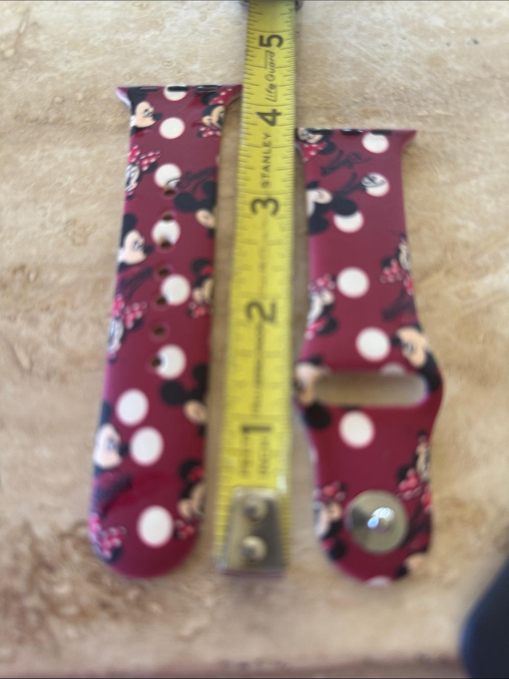 Apple watch band. Minnie Mouse Polka Dot Watch Band - Burgundy Pink White